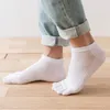 Men's Socks 5 Pairs Solid White Black Toe Spring Summer Thin Cotton Mesh Breathable Casual Short With Toes Man Five Finger Sox