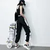 Frachthosen Sommer Frauen hohe Taille losen Jogger Streetwear Punk Schwarz Capris Hosen Koreanische Haremhose 240411