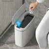廃棄物ビン14L自動廃棄物ビンスマートゴミは、バスルームトイレ用のUSB Charinを使用できます狭い縫い目センサービンキッチン廃棄物L49