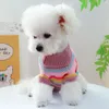 Dog Apparel Winter Clothes Soft Puppy Kitten Striped Cardigan Warm Knitted Sweater Fashion Clothing For Pet Dogs Cat