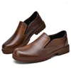 Casual Shoes Man Comfy Walking äkta läderslip på Mens Loafers Trend Men Designer Moccasins Drive