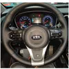Kia Sedona 2015-2019 Sorento 2015-2018 Hand-Stitched BlackEngine Leather Suede Car Steering Wheel Cover Caver Carcessory