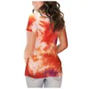 Mujeres 2023 Summer NUEVA Moda Tie Dye Impresión Lo suelta Camiseta 3D Camiseta Camiseta corta