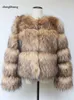 Frauenfell Faux Hjqjljls Winter Frauen Mode Raccoon Coat Short Fluffy Jacket Outerwear Fuzzy Overtock 231113