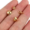 50pcs Gold Color Stainless Steel Screw Eye Pins Bail Top Drilled Beads End Caps Pendant Charms Connectors for DIY Jewelry Making 240408