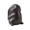 Kinesisk butik Purple Clay Tea Pet Mascot Rabbit Figurin Ornament Handgjorda Crafts Set Decoration Accessories 240411