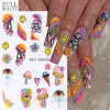 3D Heart Mushroom Nail Art Sticker Rainbow Evil Eyes Slide загадочные цветочные улыбки лицо звезда наклейки на декорации Diy Art Manicure