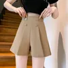 Summer Women Korean Fashion High midja Elegant Wide Leg Short Pants Office Lady Casual Pleated Solid Slim Chic Suit Shorts 240411