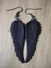 Gotik Siyah Kanatlar Kadın Girliler İçin Cazibe Küpeleri Gizem Cadı Takı Aksesuarları Koyu Angel Wings Kolye Küpeler Modeli