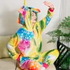 Animal Unicorn Onesies Erwachsene Teenager Frauen Pyjama Lustige Flanell warme weiche Gesamt -Onepiece -Nachtwäsche -Overall warme Nachtwäsche