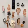 Nordic Animals Magnetic Hook Key Holder Magnets for Fridge Kitchen Bathroom Organizer Refrigerator Message Sticker Home storage