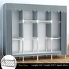 Nordic Furniture For Home 2.1m Simple Wardrobe Cloth Closet Bedroom Assembly Cabinet Steel Pipe Reinforced Storage Rack Wardrobe