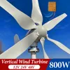 800W 1000W Générateurs d'énergie alternatifs de tubus éolienne 12V 24V 48V avec MPPT / Contrôleur Charge Farm Small Wind Generator