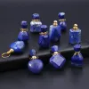 10 Kinds Natural Lapis Lazuli Random Shape Perfume Bottle Pendant Essential Oil Diffuser Charm Jewelry DIY Making Accessories