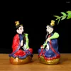 Dekorativa figurer Taoism Lao Tzu Mythology Divinity Sanqing Taoist Priest Omätbar God Yin Yang Tai Chi Preach Harts Craft Diy Feng