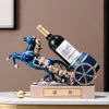 Harts Horse Wine Rack Figurer Interiör Bottle Holder Storage Ornament Home Living Room bordsdekorationer