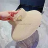 Designer Visors Women Luxury Spring and Summer Designer Visors Handmade Woven hat Holiday Travel Triangle Letter Sun Protection hats Caps