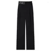 Women's Pants Narrow Version Wide Leg For Women Spring Autumn 2024 High Waisted Slim Straight Casual Female Trousers WV204