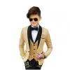 Pantaloni per ragazzi formali per bambini per bambini blazer oro blazer pantaloni set di pantaloni a scialle di scialli costume da bagno per bambini smoking