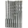 Ny SDS-plus dubbel Groove Drill Body Tips 4 Cutters Crosshead Twisted Spiral Drill Tip Electric Hammer Masonry Drill Bits Kit