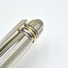 Pen de listra de metal clássica de alta qualidade Pen exclusiva de cinta torcida design azul canetas de esfera superior com número de séries