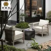 Chaise de canapé simple en bois massif de style chinois personnalisé simple bureau de vente moderne hommage hôtel hall jardin de loisirs