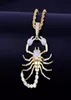 Animal Scorpion Hip Hop Pendant med 18k gult guldhalsband kubik zirkon Men039s halsbandsmycken för gåva3987589