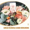 Round Flower Holder Floral Metal Picks Place Card Photo Golden Clips Holders Picture Centerpieces