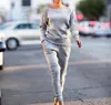 2019 Ladies Fashion Casual Outfit Running Sport Suit Autumn Knitted Oneck Long Sleeve Solid Tracksuit 2st Women set9778162