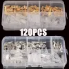 120pcs Terminaux de serrage de sertils isolés Connecteur de fil électrique 2.8 / 4.8 / 6,3 mm Spade Crimp Terminals Assortiment Kit d'assortiment