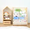 Haut niveau d'apparence INS Book Shelf for Kids Wood Salth House Organisateur Organisateur Logue d'atterrissage Multi-couche Rack de rangement de jouets