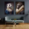 Classical Oil Painting Poster Animal Head Portrait Prints Gorilla Fox Dog Wolf Wall Art Canvas Painting Home Living Room Decor