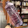 Water Bottles 2 Liter Large-capacity Cup Summer Sports Graduated Straw Plastic High Temperature Resistant