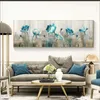 Аннотация плакаты синих цветов и принты Canvas Painting Cuadros Wall Art Картинки для гостиной современный домашний декор нет рамки