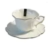 Cups Saucers European Simple Retro Coffee Cup And Saucer English Afternoon Tea Bone China White Home Teacup Set