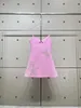 Casual Dresses Pink Halter Long Sexy Elegant Party Banket Premium Sense Rhinestones A-Line Women's Dress 2024 Summer