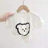 Summer Bear Kids T-shirt Topps Baby Boy Short Sleeve Tops Girls Children Basic Color Clothes Boys TEES HÖG KVALITET