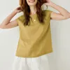 Kadınlar için% 100 Keten Büyük Boy Tişört Sıradan Kısa Kollu Tees Temel Sokak Giyim Yaz Üstleri Japon Harajuku Pulovers