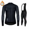 2022 kbora winterfiets set fietsen fietsteam met lange mouwen thermische fleece sportkleding race jersey pak voor mannen ropa ciclismo