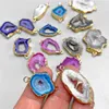 Natural Colorful Agates Quartzs Stone Pendant Irregular Slice Semi Gems Charm Fit Jewelry Making DIY Necklace Bracelet Accessory