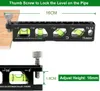 Huepar magnetische torpedo-niveau Inclinometer 4 Bubbles Spirit Level Meet Tools met V-Groove en Magnet Track Angle Finder