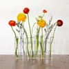 Vase Nordic Style Clear Glass Vase Flower Tube Ardence装飾透明な水耕植物ホームルームの装飾