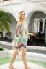 H80 S90 Fringe Crochet Beach Cover Up Women Sexy Summer Swimwear Bathing Suite Tassel Tank Top Pareo Handmade Jurk 240403