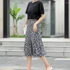 Röcke modische florale unregelmäßige Fischschwanzrock für Frauen mit hoher Taille Slim Fit Falten und ungezwungene vielseitige P789