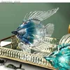 Arts and Crafts Creative lass Fish Decoration Art Modelin Animal Decoration Livin Room Home Decoration Accessories Handicraft Exquisite ifts L49