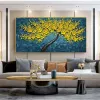 Abstract Gold Tree of Life Money Tree Painting sur toile sur toile Affiche d'art mural Impressions murales pour le salon décor