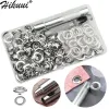 120 Sets Grommet Tool Kit 12mm 1/2 Inch Grommet Eyelets with Setting Tools Storage Box for Canvas, Fabric, Tarps, Leather Tools