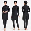 Copertura completa Black Burkini Conservative Swimsuit Muslim Womens Solid Colore Sleeve lunghe Cappelli da bagno Bruffer