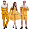 Ny Oktoberfest -dräkt för män kvinnor bayerskt öl cosplay fancy outfits gul öl kostym 3d tryckt kläder karneval party set