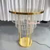 Elegance Luxury Wedding Acrylic Dessert Table Mirror Crystal Cake Stand Cupcake Food Floral Candy Bar Table Centerpiece